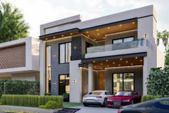 do realistic render for house, commercial exterior