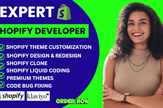shopify developer expert in website design clone liquid store design klaviyo