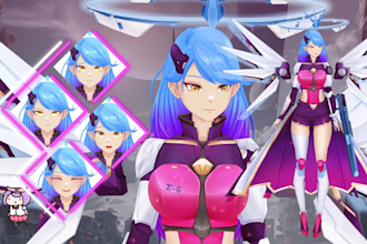 design vtuber anime character avatar model for live2d