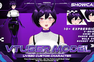 design cute anime live2d rigging for vtuber