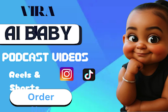 create viral ai baby video, funny baby podcast ai baby news ai baby podcast
