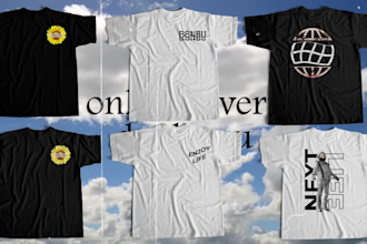 do thrift and futuristic unique streetwear tshirt design