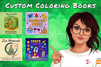 create coloring book pages for kids and adults on amazon KDP