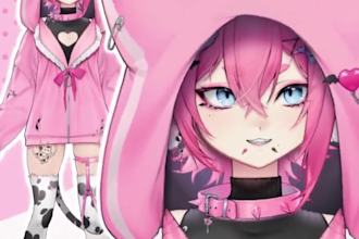 design 2d vtuber character model in any style ready to rig anime model