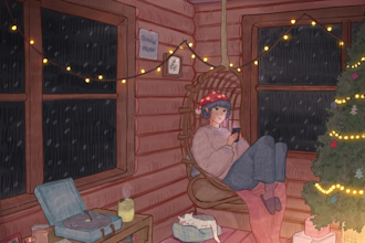 create lofi aesthetic illustration