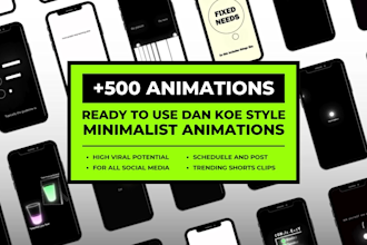provide a minimalist animations pack dan koe style motivational videos