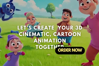 do cinematic 3d cartoon animator disney pixar style expert