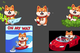create custom crypto telegram sticker, meme token telegram sticker, meme art