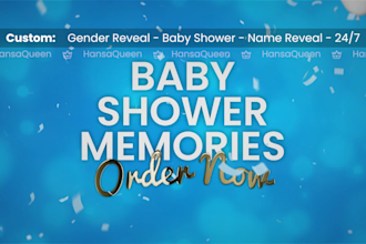 create baby shower or gender reveal video