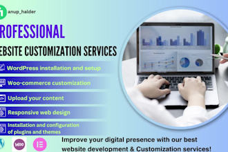 customize your wordpress website,install plugins and fix problems