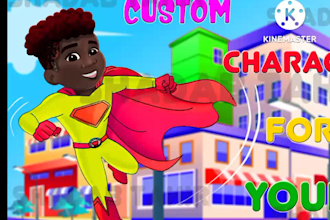 design beautiful african american children book story illustration with cover