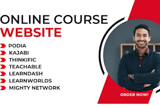 setup learnworlds kajabi podia thinkific mighty network learndash course website