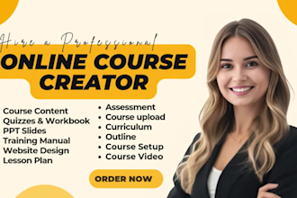 online course content training manual udemy course creation workbook design