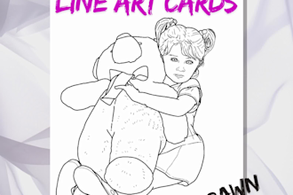 create unique greeting cards with line art from your photos