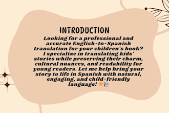 write translation a children story books