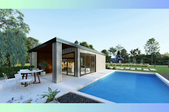 model and render 3d shipping container home shop cafe van ship model car model