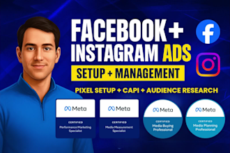 setup and manage facebook ads, instagram ads campaign, meta ads manager