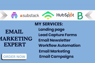 setup newsletter design landing page email marketing on beehiiv hubspot substack