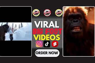 create viral bigfoot vlog, gorilla video, animal talking video, white yeti vlog