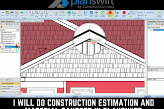 do construction estimation and material takeoff in planswift