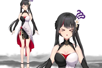 design and deliver your neko vtuber,vrc character,portrait anime,2d live vtuber