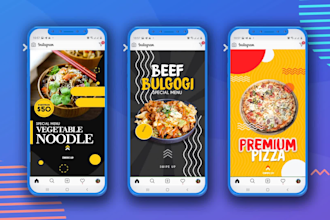 design awesome animated instagram story, tiktok ad