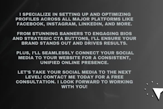 be your professional social media manager for all platforms setup