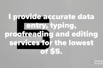 do data entry, web research, convert pdf to word,   data entry