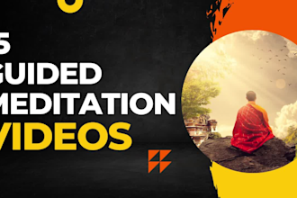 provide 15 premade guided meditation videos for youtube, commercial use