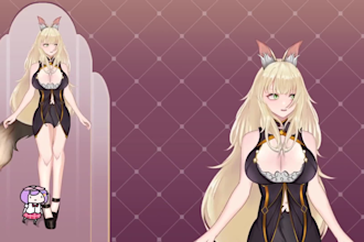 design and rig live 2d vtuber model 2dvtuber model vtuber commission 2d anime