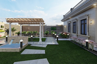 design your garden, pool, landscape photorealistic render