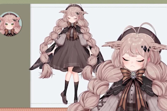 draw live 2d vtuber model, live2d rigging, vtuber model, vtuber commission