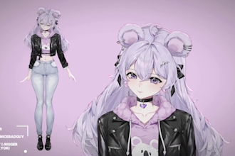 draw and rig live2d vtuber model, 2d vtuber model, commission, live2d, vtuber