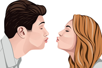 draw couple portrait illustration for you