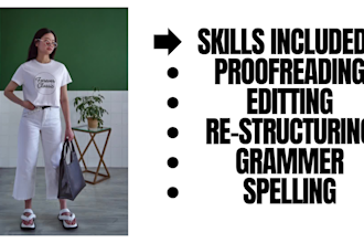 copy edit and proofread your document, articles, and blogs