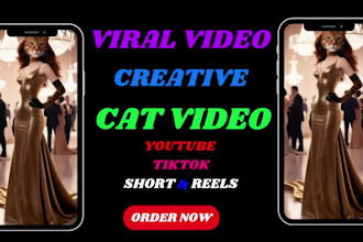 create high quality viral ai cat videos for tiktok, youtube channel monetization