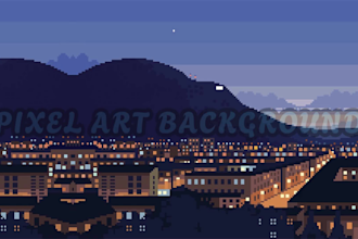 make pixel art background environment scene animated gif for video game art