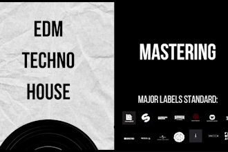master your edm, techno, house, pop music to labels standard