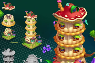 do 3d isometric sprites 3d isometric asset 3d environment game location design