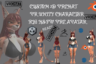 3d nsfw model, custom furry vrchat avatar, furry vr avatar, fursona vtuber model
