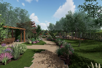 do 3d landscape design, garden design, backyard, patio, terrace 3d renderings