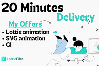 create lottie animation, svg, json, gif, icon animation, web and video animation