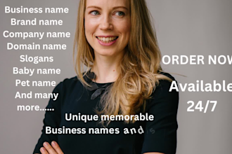 create your brand or business name with domain and slogan