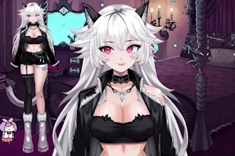 draw and rig high quality live2d vtuber model, 2d vtuber model vtuber commission