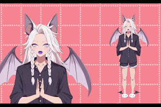 design vtuber model,rig,pngtuber,anime art,kawaii,cyberpunk,vroid,vrchat,pfp,oc