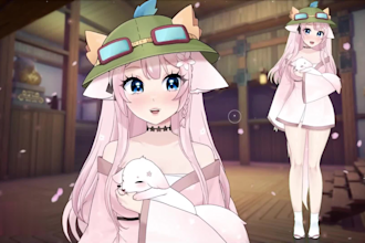 illustrate live2d vtuber character model,  prprlive, vtuber commission, live2d