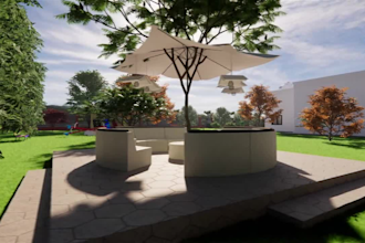 do 3d landscape for backyard, home garden, and patio as a landscape architect