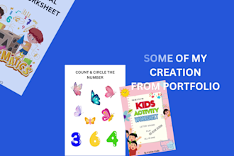 design  custom  kid maths activity worksheet, coloring pages