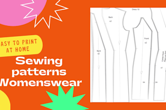 create sewing patterns for womenswear with expert precision