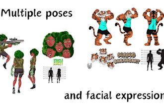 draw character reference sheets fantasy, furry, monsters etc